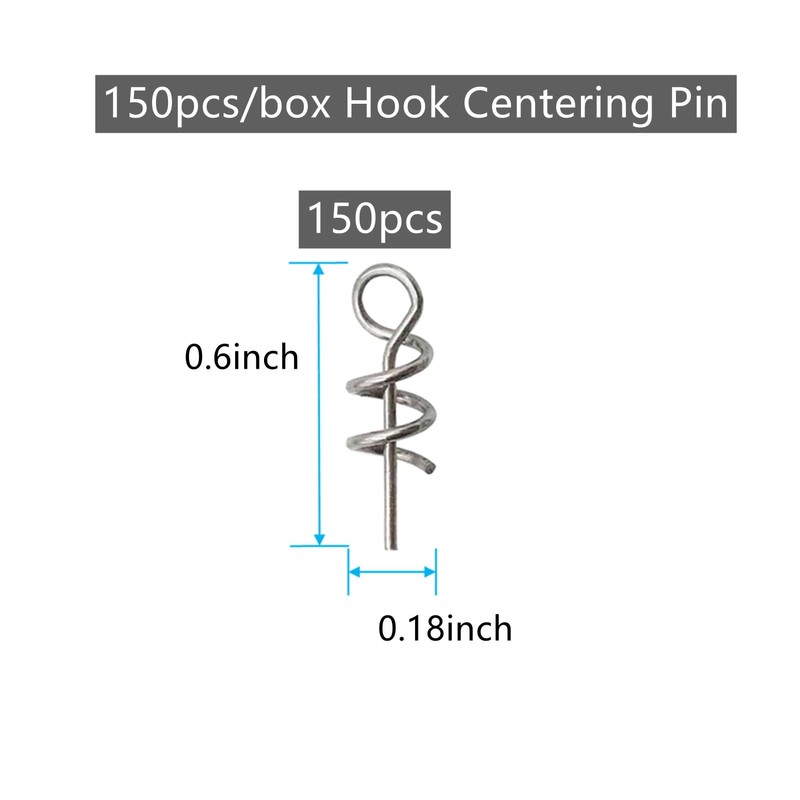 Twist Lock Hook Centering Pin Spring for Fishing Worm Hook