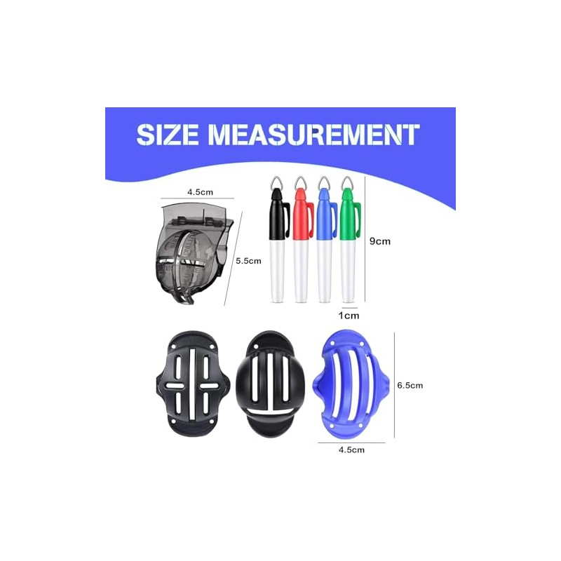 Golf Ball Markers Set - 4 Marker Pens, 4 Line