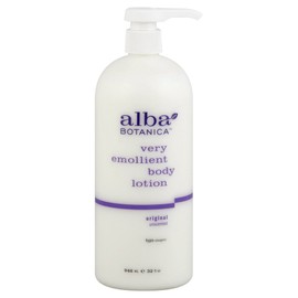 Alba Botanica Very Emollient Body Lotion -Original Unscented, 32 Ounce (Pack of 6)