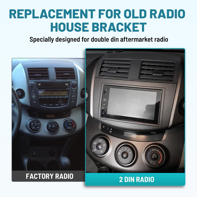 NuIth Double DIN Radio Dash Kits for 2006-2012 Toyota RAV4,