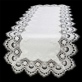 #8139 Lace Table Runner Table Runner Antique White (40 x 90 cm Rectangular)