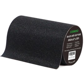 COSIMIXO 8" x 35Ft Heavy Duty Anti Slip Tape,Best 80grit Friction,Grip,Abrasive for Stairs Outdoor/Indoor,Skateboard Grip Tape Safety Non Skid Tread Staircases Anti-Slip Traction Tape Black
