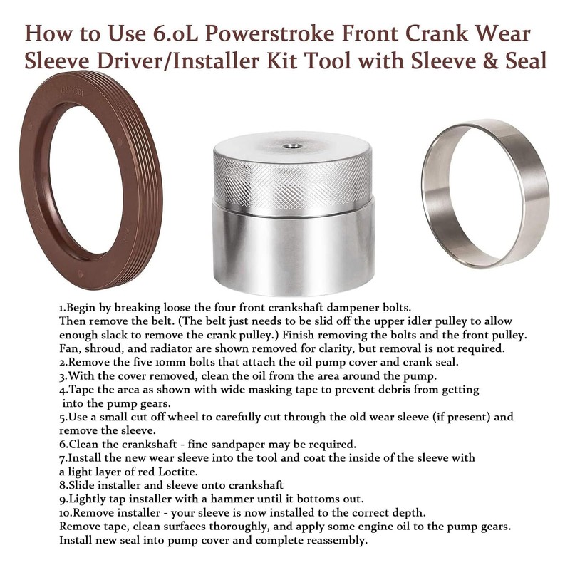 YMT Front Crank Wear Sleeve Installer Kit/Sleeve Driver Tool with