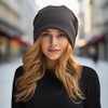Miobo Slouch Beanie Hat, Destroyed Vintage Look, One Size, black