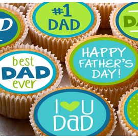 24 Father's Day Design 2 edible cupcake toppers