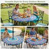 pickyNproud Round Tablecloth with Umbrella Hole and Zipper, Waterproof Wipeable