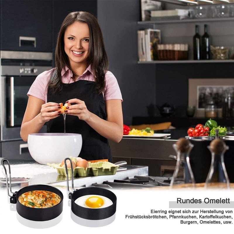 Egg Ring, 4 Pieces Stainless Steel Pancake Mould, Fried Egg