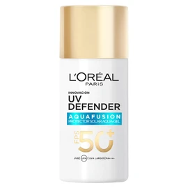 L'Oréal Paris Protector Solar Diario FPS50+ UV Defender Aquafusion, Protector Solar Aqua-Gel, Previene Manchas Solares y Arrugas, Absorcion rapida en 3 segundos, 50ml