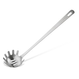 Chefkoch trifft Fackelmann Spaghetti Spoon - Perfect for Serving Pasta Creations, Elegant Stainless Steel in Matte Look - Pasta Spoon Dishwasher Safe