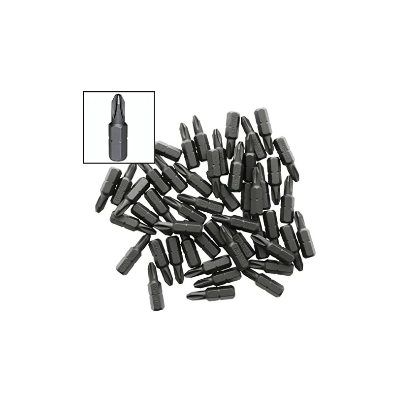 Grabber #2 Reduced Phillips Drywall Screw Driver Bit Tips (50-Pack)