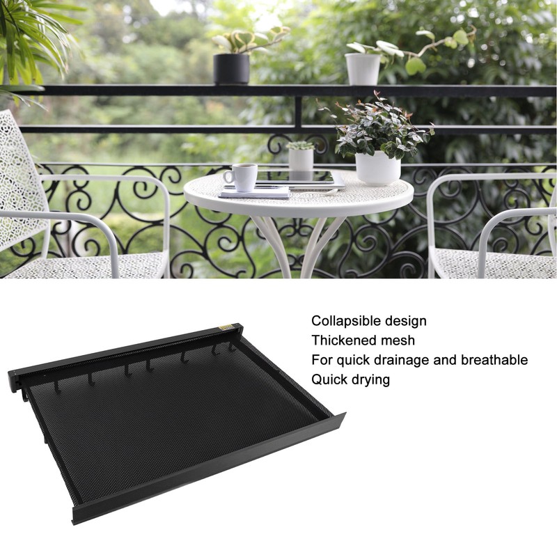 Balcony Clothes Drying Rack Wall Mounted with Mesh Surface Collapsible