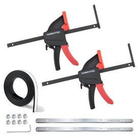 POWERTEC Track Saw Guide Rail Accessory Kit for Festool, Makita and DeWalt, Includes 55" Guide Rail Splinter Guard Replacement Strip, 2PK 8-3/4" Track Saw Clamps, and 2PK Guide Rail Connectors (72048)