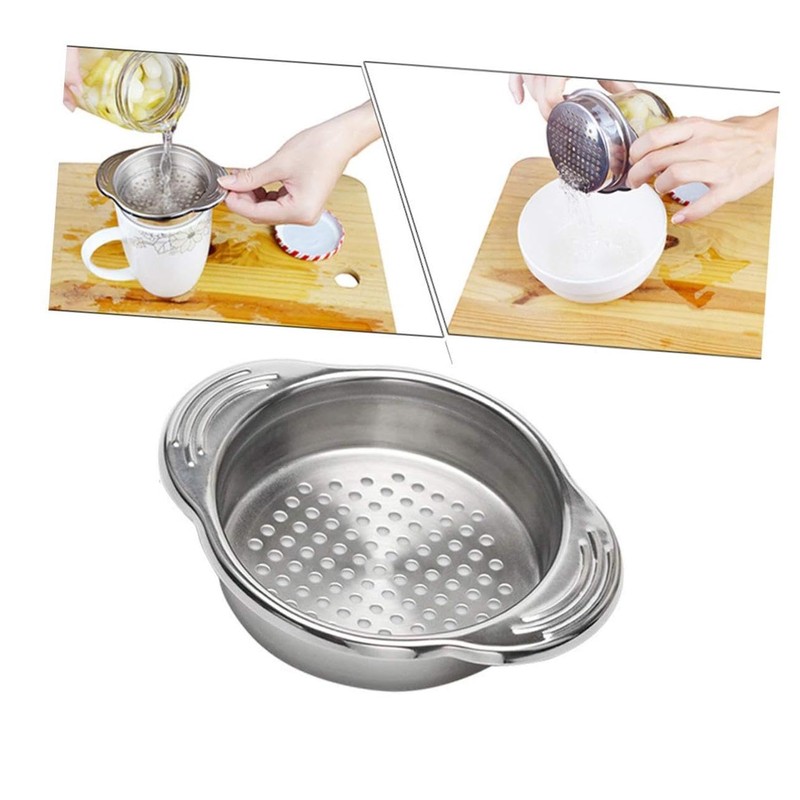 SHOWERORO Stainless Steel Strainer Sieve Can Colander Food Draining Tool