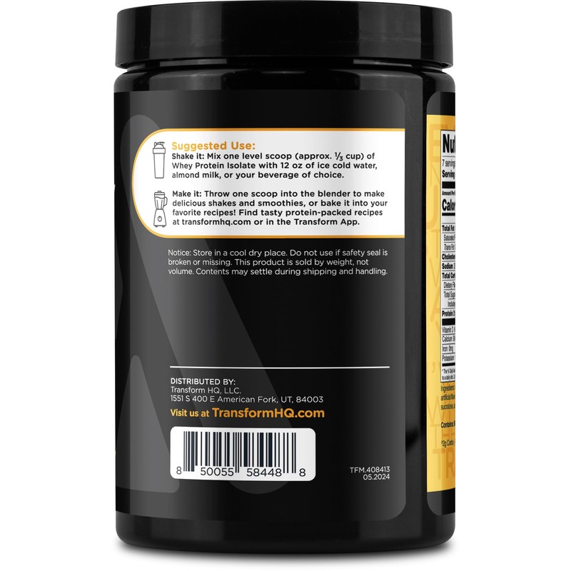 TransformHQ Whey Protein Isolate (WPI) Vanilla Creme Brulee Flavored 7