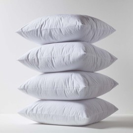 HOMESCAPES Set of 4 Euro Size 65 x 65 cm Terry Towelling Waterproof Pillow Protectors 100% Cotton Terry Pile Top Breathable Hypoallergenic Washable Square Pillow Covers with Zip Closure