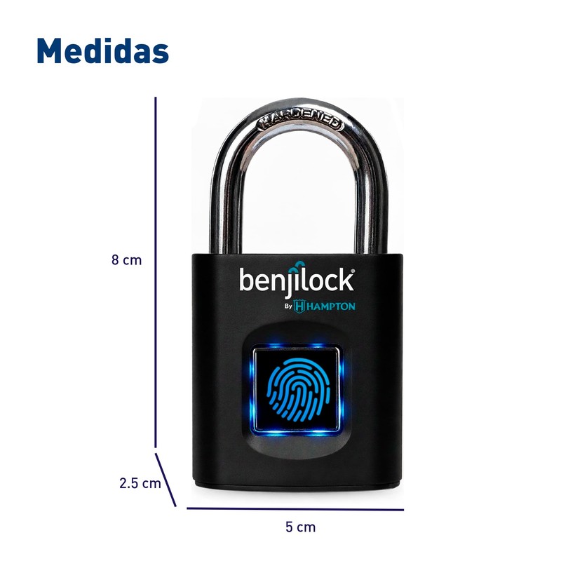 Bluelander Candado de Huellas Dactilares, Candado Inteligente, Hasta 10 Usuarios,