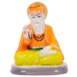 IBA Indianbeautifulart Hindu God Resin Guru Nanak Dev Ji Idol Modern Artwork Showpiece for Worship Purpose Sikh God Car Dashboard Figurine-WH