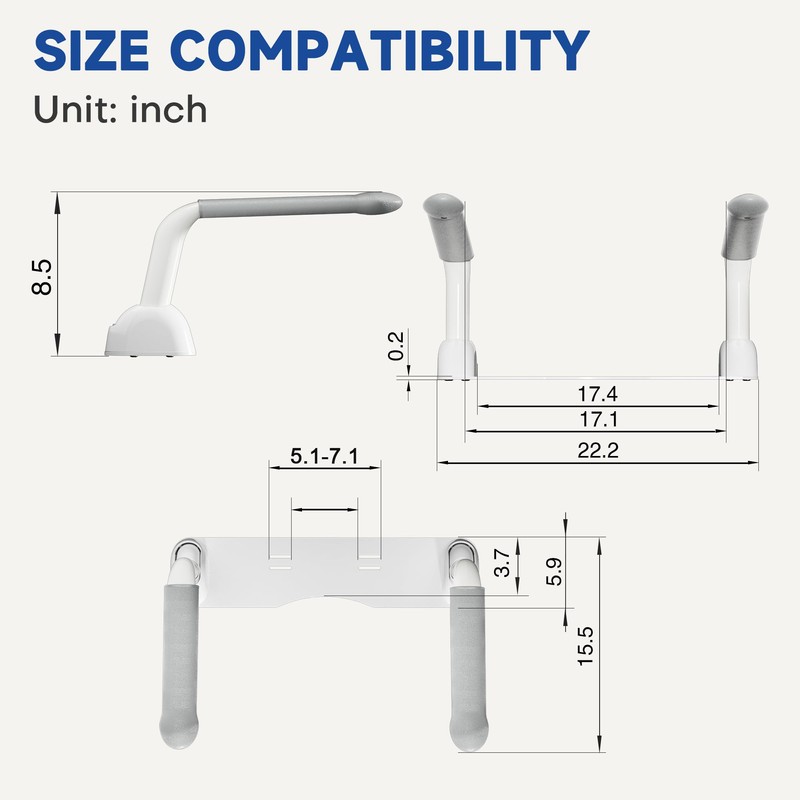 DOZAWA Toilet Safety Rails for Seniors, Heavy Duty Foldable Assist