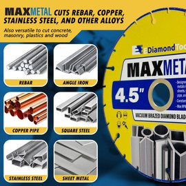 4.5" Diamond Cut Off Wheel for Handheld Saws, Metal Cutting Blade for Rebar, Steel, Iron, Copper,7/8"-5/8" Arbor, 1 PC