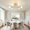 YCZM Modern Sputnik Chandelier, 6-Lights Mid Century Semi Flush Mount