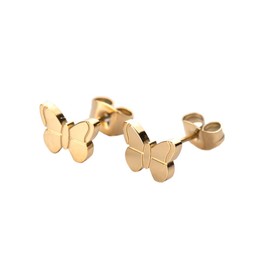 LuckyLy Aretes Mujer Joven de Mariposa, Acero Inoxidable con Baño de Oro 18k – Joyería Acero Inoxidable, Regalos para Mujer Joven, Regalos para Amigas Originales, Modelo Lila