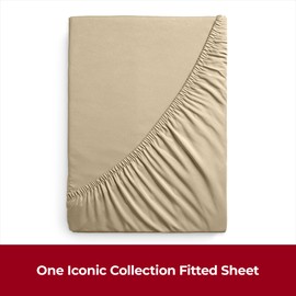 Mellanni King Size Fitted Sheets - All Around Elastic - 40 Cm Extra Deep - Soft Brushed Microfiber, Shrinkage & Fade Resistant - (150x200 cm, Beige)