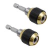 Teocpai 2Pcs 60mm Self-locking Drill Bit Holder 1/4 Inch Hex