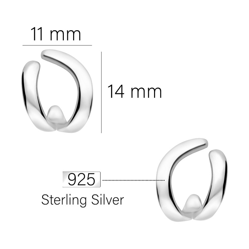 SOFIA MILANI - Women's Earrings 925 Silver - Curved Stud