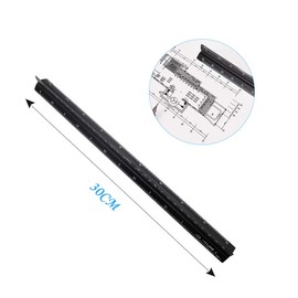 Metal Scale Ruler, 2PCS Aluminium Triangular Scale Ruler Metric for Architects & Engineers : 1:20, 1:25, 1:50, 1:75, 1:100, 1:125/1:100, 1:200, 1:250, 1:300, 1:400, 1:500