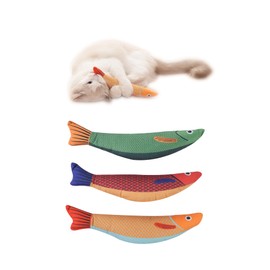 EarthPETS Catnip Toy for Cats,with Catnip Filled Fishes Cat Toy, Cat Teething Chew Toy, 3 in Pack