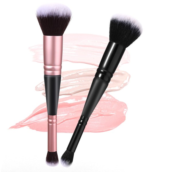 TIESOME Pack of 2 double-sided make-up brushes, foundation make-up brush,