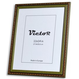 VictoR Picture Frame Chagall 11x14 Brown Green - Baroque Picture Frame for Photos in Size 11x14 Inch - Vintage Design with Shatterproof Acrylic Glass - Antique - Baroque