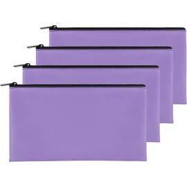 4Pack Money Bag 11 X 6 ", Safe Durable Money Bags with Zipper for Cash Waterproof, Coin Money Pouch PU Leather Bank Bag, Bank Bags with Zipper for Checks Makeup Bills Receipts Tool Storage Bag