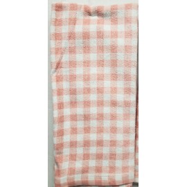 The Big One 2 pc Kitchen Cotton Terry Towels Set (15" x 28") PINK & WHITE BUFFALO CHECK, TBO