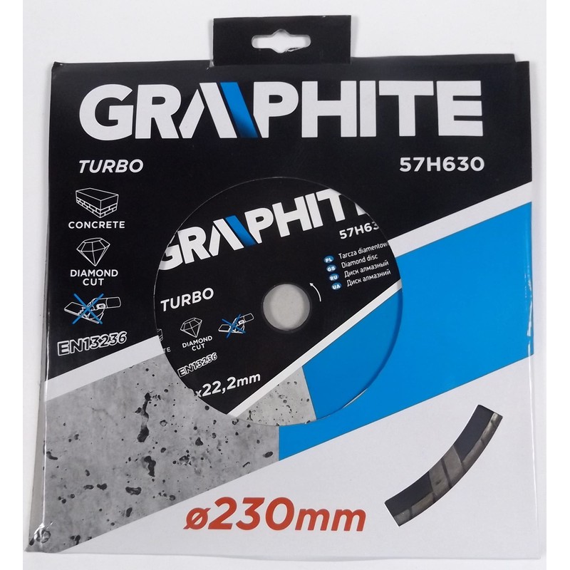 Graphite Professional Turbo Diamond disc Blade 230x22.2 Wet & Dry