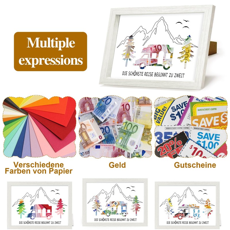 HSDSH Money Gift Travel, Motorhome Mountains Packaging for Money Gift,
