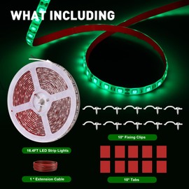 JUIOHAKY Marine LED Strip Lights Boat Lights for Night Fishing Boat LED Strip Lights 12V Waterproof, LED Boat Lights Interior Boat Deck Lights for Pontoon, Kayak, Jon Boat, Bass Boat (Green, 16.4ft)