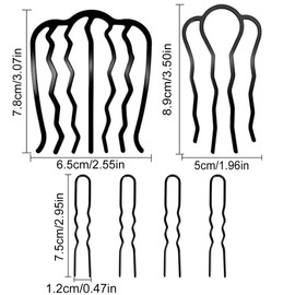 NTRUXZP Pack of 6 Hair Comb Metal Hair Combs Comb Teeth Hair Accessories Comb Large Hair Pin Side Comb for Women Girls 3 Sizes