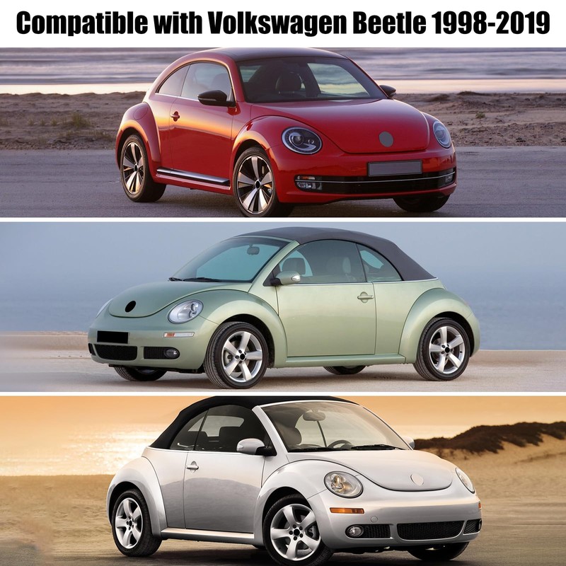 Black Half Car Cover Compatible with 1998-2019 Volkswagen Beetle, Hail