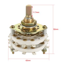 sourcing map 4P4T 4 Pole 4 Position 2 Deck Band Channel Rotary Switch Selector with Knob