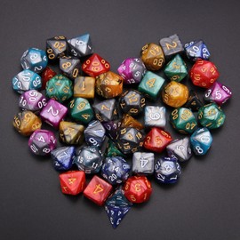 Monuary DND Dice, Polyester Dice and Role Playing Games for Dungeons & Dragons with 7 Pockets, 7 Sets of RPG DND MTG D4 / D6 / D8 / D10(0-9 and 00-90) / D12 / D20