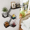 MVPSONAG Fire Escape Shelf - 5 Tier Metal Black Fire