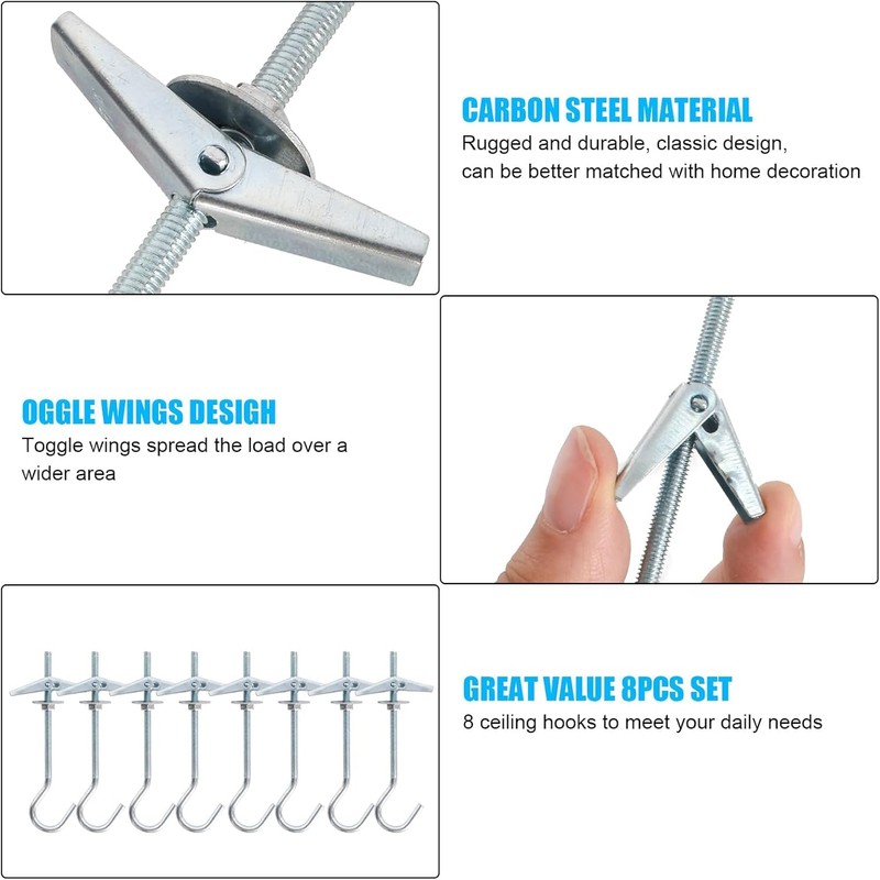 JFGDVW 2 Pcs Ceiling Hooks for Hanging Plants, Stainless Steel