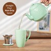 Toptier Leaf Teapot, Porcelain Tea Pot with Infuser and Lid,