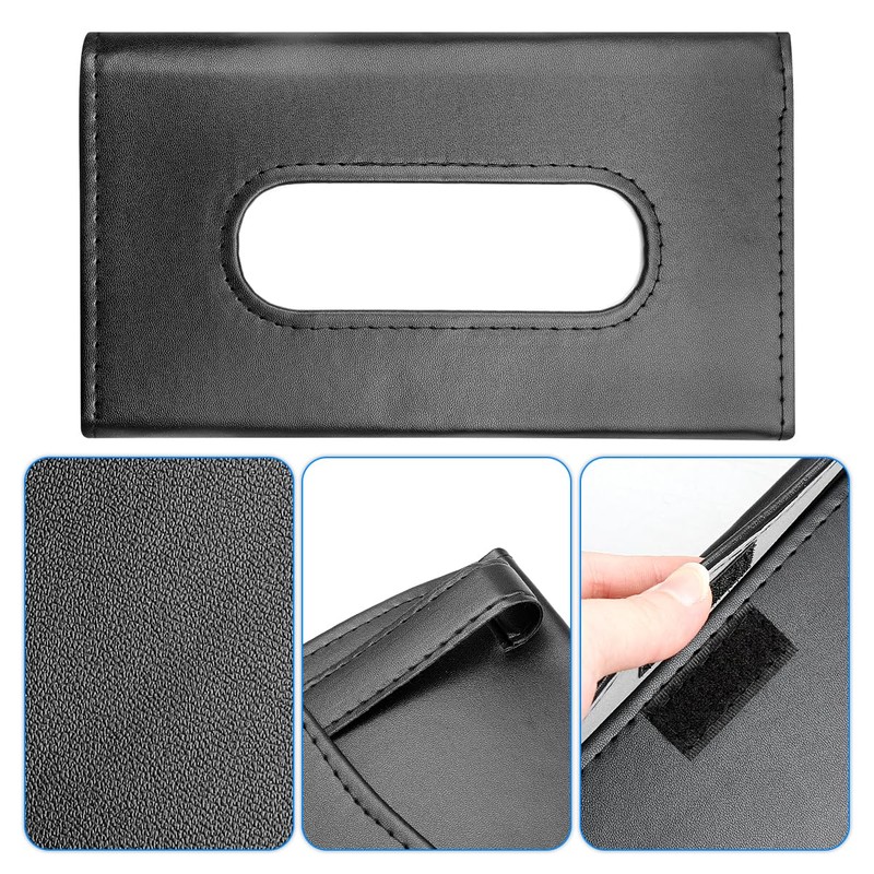 Car Sun Visor Tissue Holder, GLADFRESIT PU Leather Sun Visor