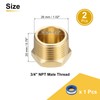 sourcing map 2Pcs Brass Hex Head Plug Compression Cap Fitting