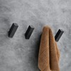 Beelee 4 Pack Black Towel Hooks for Bathroom Wall Mounted
