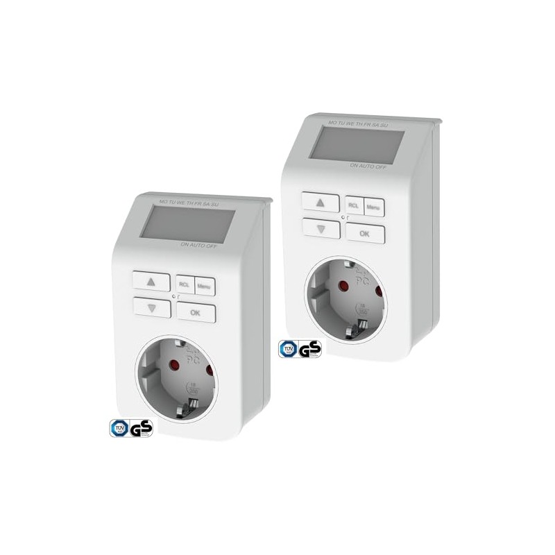 GAO EMT709 Digital Timer with 16 Programmes, Double Pack, 3680