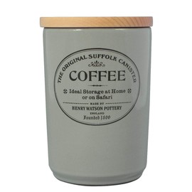 Airtight Coffee Canister in Dove Grey by Henry Watson, Made in England