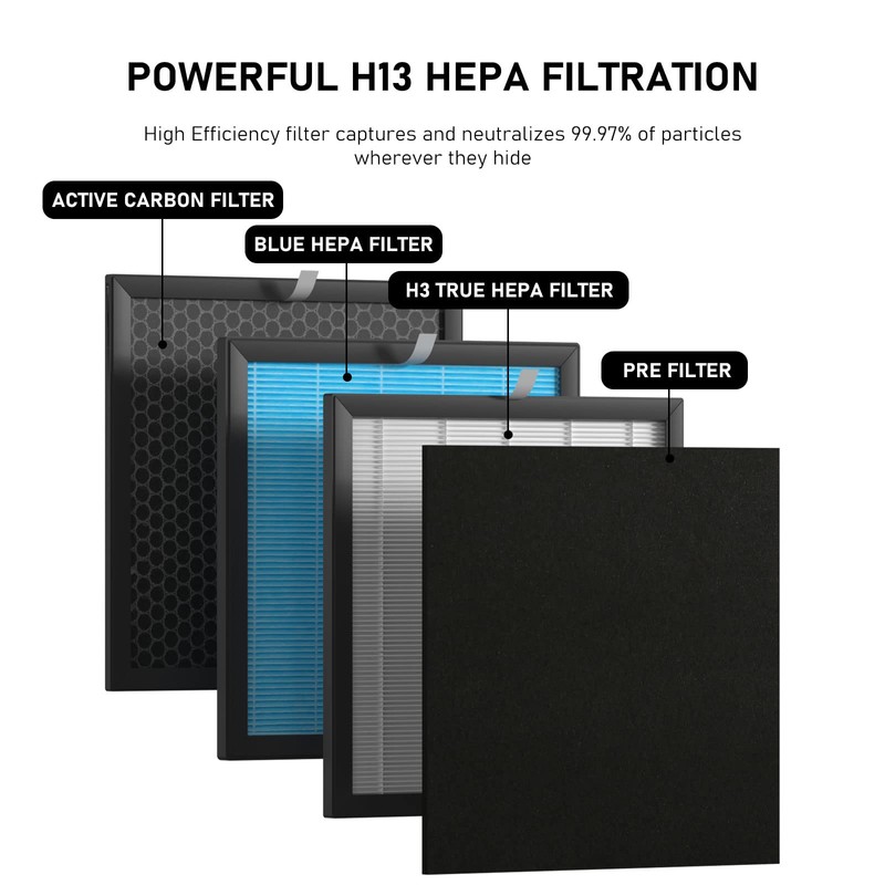 Airmax 10L Pro HEPA Filter Replacement Set Compatible with Okaysou